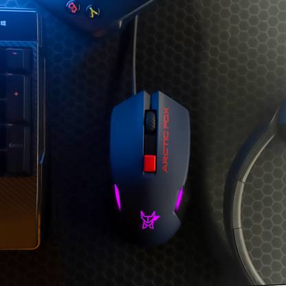 Arctic Fox Breathing Lights and DPI Upto 3600 Wired Ambidextrous Optical Gaming Mouse  (USB 3.0, Deep Navy Blue)
