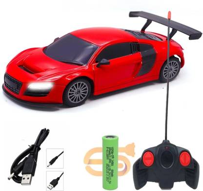 CADDLE & TOES Famous Car Remote Control 3D with LED Lights, Chargeable  (Red, Black)